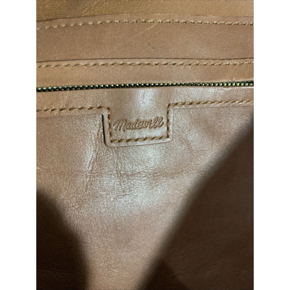 Madewell Transport Tote Brown English Saddle Leather Bag Purse - Picture 5 of 9